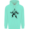 Muscle Man Gym Training Top Bodybuilding Mens 80% Cotton Hoodie Peppermint