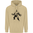 Muscle Man Gym Training Top Bodybuilding Mens 80% Cotton Hoodie Sand