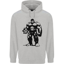 Muscle Man Gym Training Top Bodybuilding Mens 80% Cotton Hoodie Sports Grey