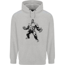 Muscle Man Gym Training Top Bodybuilding Mens 80% Cotton Hoodie Sports Grey