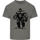 Muscle Man Gym Training Top Bodybuilding Mens Cotton T-Shirt Tee Top Charcoal