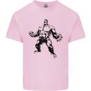 Muscle Man Gym Training Top Bodybuilding Mens Cotton T-Shirt Tee Top Light Pink