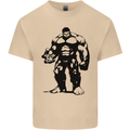 Muscle Man Gym Training Top Bodybuilding Mens Cotton T-Shirt Tee Top Sand