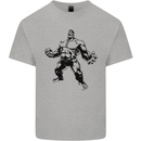 Muscle Man Gym Training Top Bodybuilding Mens Cotton T-Shirt Tee Top Sports Grey