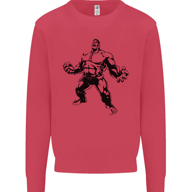 Muscle Man Gym Training Top Bodybuilding Mens Sweatshirt Jumper Heliconia