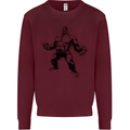 Muscle Man Gym Training Top Bodybuilding Mens Sweatshirt Jumper Maroon