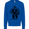 Muscle Man Gym Training Top Bodybuilding Mens Sweatshirt Jumper Royal Blue