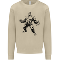 Muscle Man Gym Training Top Bodybuilding Mens Sweatshirt Jumper Sand