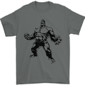 Muscle Man Gym Training Top Bodybuilding Mens T-Shirt Cotton Gildan Charcoal