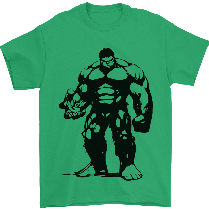 Muscle Man Gym Training Top Bodybuilding Mens T-Shirt Cotton Gildan Irish Green