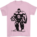 Muscle Man Gym Training Top Bodybuilding Mens T-Shirt Cotton Gildan Light Pink