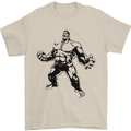 Muscle Man Gym Training Top Bodybuilding Mens T-Shirt Cotton Gildan Sand