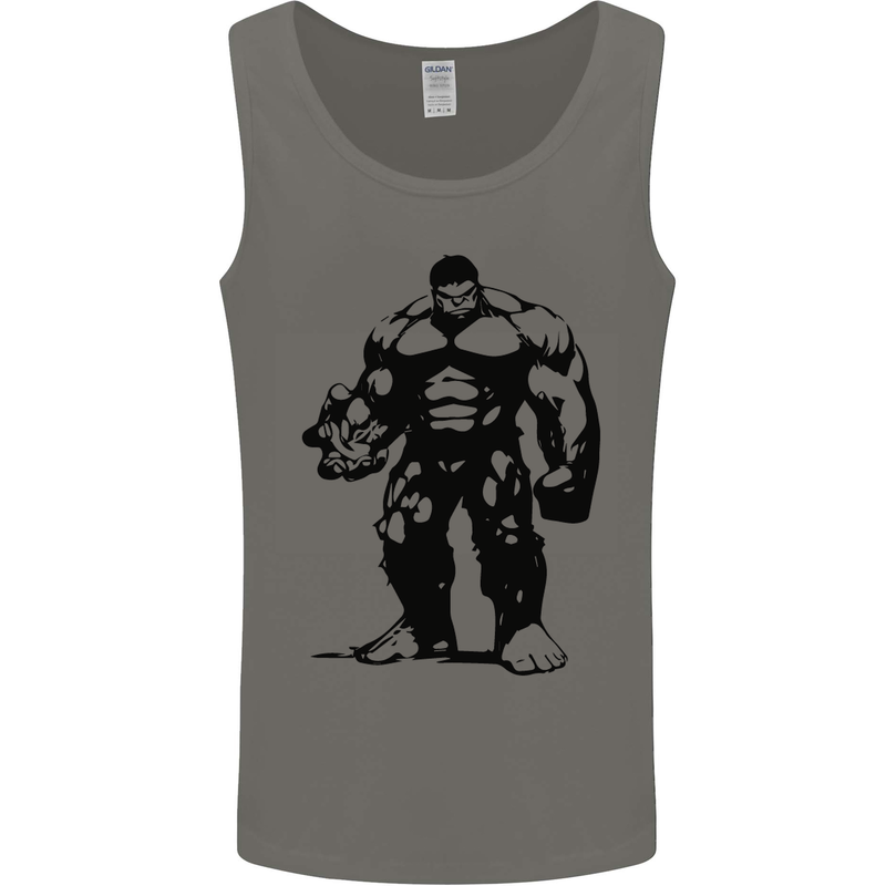 Muscle Man Gym Training Top Bodybuilding Mens Vest Tank Top Charcoal