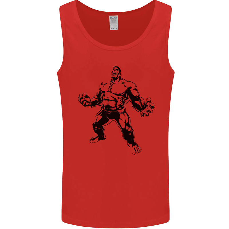 Muscle Man Gym Training Top Bodybuilding Mens Vest Tank Top Red