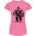 Muscle Man Gym Training Top Bodybuilding Womens Petite Cut T-Shirt Azalea