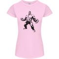 Muscle Man Gym Training Top Bodybuilding Womens Petite Cut T-Shirt Light Pink