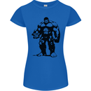 Muscle Man Gym Training Top Bodybuilding Womens Petite Cut T-Shirt Royal Blue