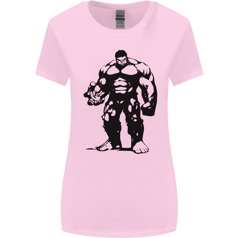 Muscle Man Gym Training Top Bodybuilding Womens Wider Cut T-Shirt Light Pink