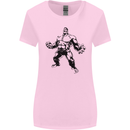 Muscle Man Gym Training Top Bodybuilding Womens Wider Cut T-Shirt Light Pink