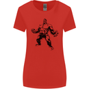 Muscle Man Gym Training Top Bodybuilding Womens Wider Cut T-Shirt Red