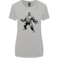 Muscle Man Gym Training Top Bodybuilding Womens Wider Cut T-Shirt Sports Grey