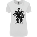 Muscle Man Gym Training Top Bodybuilding Womens Wider Cut T-Shirt White