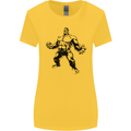 Muscle Man Gym Training Top Bodybuilding Womens Wider Cut T-Shirt Yellow