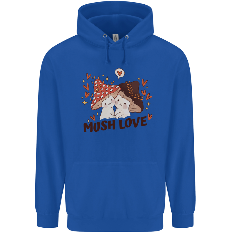 Mush Love Funny Mushroom Mycology Childrens Kids Hoodie Royal Blue