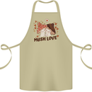 Mush Love Funny Mushroom Mycology Cotton Apron 100% Organic Khaki