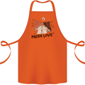 Mush Love Funny Mushroom Mycology Cotton Apron 100% Organic Orange