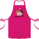 Mush Love Funny Mushroom Mycology Cotton Apron 100% Organic Pink