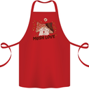 Mush Love Funny Mushroom Mycology Cotton Apron 100% Organic Red