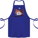 Mush Love Funny Mushroom Mycology Cotton Apron 100% Organic Royal Blue