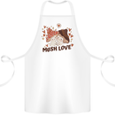 Mush Love Funny Mushroom Mycology Cotton Apron 100% Organic White