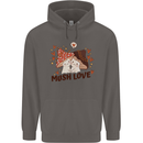 Mush Love Funny Mushroom Mycology Mens 80% Cotton Hoodie Charcoal