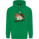 Mush Love Funny Mushroom Mycology Mens 80% Cotton Hoodie Irish Green