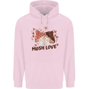 Mush Love Funny Mushroom Mycology Mens 80% Cotton Hoodie Light Pink
