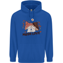 Mush Love Funny Mushroom Mycology Mens 80% Cotton Hoodie Royal Blue