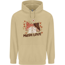 Mush Love Funny Mushroom Mycology Mens 80% Cotton Hoodie Sand