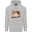 Mush Love Funny Mushroom Mycology Mens 80% Cotton Hoodie Sports Grey