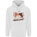 Mush Love Funny Mushroom Mycology Mens 80% Cotton Hoodie White