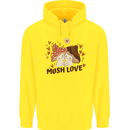 Mush Love Funny Mushroom Mycology Mens 80% Cotton Hoodie Yellow