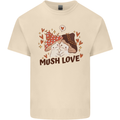 Mush Love Funny Mushroom Mycology Mens Cotton T-Shirt Tee Top Natural