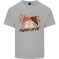 Mush Love Funny Mushroom Mycology Mens Cotton T-Shirt Tee Top Sports Grey