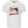 Mush Love Funny Mushroom Mycology Mens Cotton T-Shirt Tee Top White