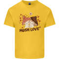 Mush Love Funny Mushroom Mycology Mens Cotton T-Shirt Tee Top Yellow