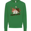 Mush Love Funny Mushroom Mycology Mens Sweatshirt Jumper Irish Green
