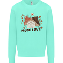 Mush Love Funny Mushroom Mycology Mens Sweatshirt Jumper Peppermint