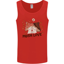 Mush Love Funny Mushroom Mycology Mens Vest Tank Top Red