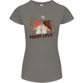 Mush Love Funny Mushroom Mycology Womens Petite Cut T-Shirt Charcoal